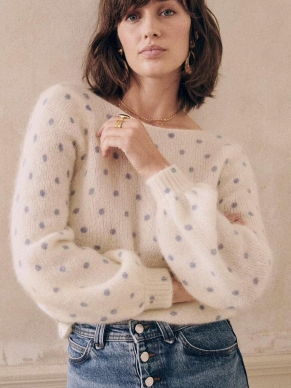 NWOT Sézane Alban Jumper in Polka Dot